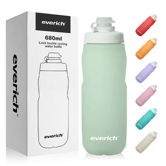 Everich Custom BPA Free Plastic Light Weight Sports Drink Bicycle Cycling Bottle Mountain Bike Squeeze Bottle Water Bottle 