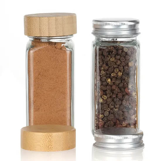 Premium 4oz Square Glass Spice Jar with Eco