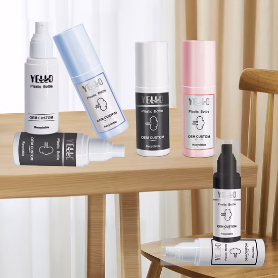 Empty Cylinder Luxury Skincare Cosmetic Packaging Custom Pink Black Hair Body Face Fine Mist Pet Plastic Spray Bottle with Logo