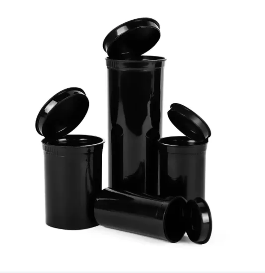 13 19 30 60 DRAM Child Resistant Child Proof Pre Roll Gummy Pills Squeeze Open Plastic Pop Top Tube Container 