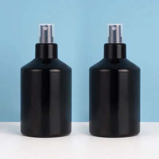 250ml Empty Refillable Black Color Printing Cosmetic Pet Plastic Packaging Fine Mist Spray Bottle 