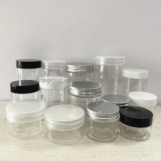 Food Packaging Empty Plastic Container 30ml 50ml 100ml 120ml 200ml 250ml 500ml 4oz 8oz Clear Amber Pet Plastic Jars with Lids 