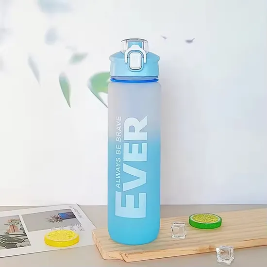Custom Logo Plastic 32oz Sports Motivational Drinking Bottles Gym Botella De Agua Drink Water Bottle with Straw 