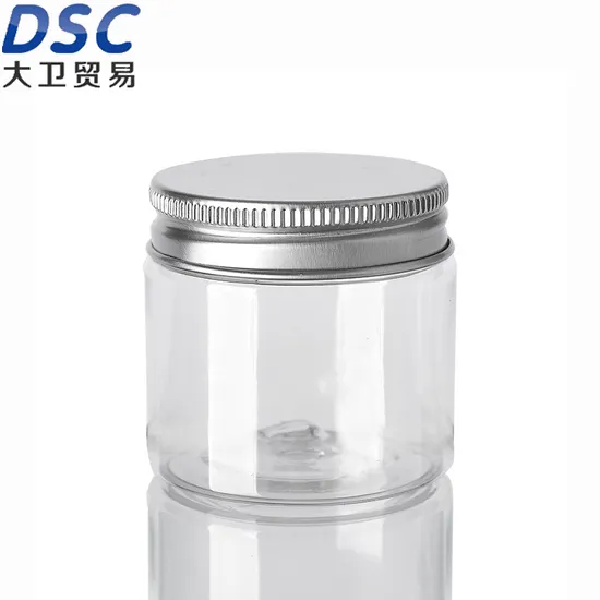 Plastic Food Airtight Storage Jars with Aluminum Lids Wide Mouth Containers Seasoning Bins Organizer 50ml Clear Bottle 