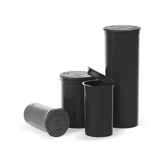 Biodegradable 13 30 60 DRAM 13D Pill Squeeze Tamper Evident Pop Top Plastic Air Tight Vial Bottles Containers 